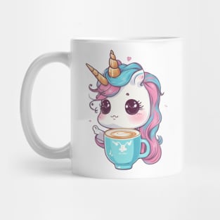 Cute unicorn with cup of coffee Mug